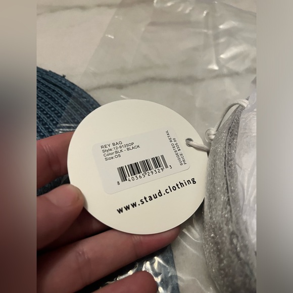 STAUD Black Croc Rey Bag - Picture 3 of 6